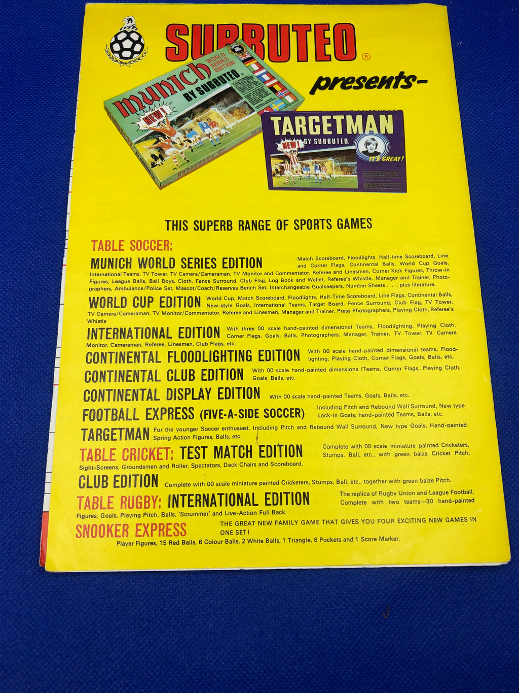 Subbuteo catalogo 1974-75