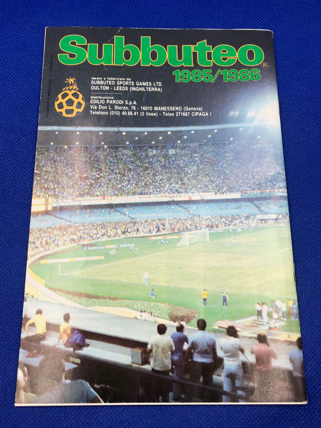 Subbuteo catalogo 1985-86