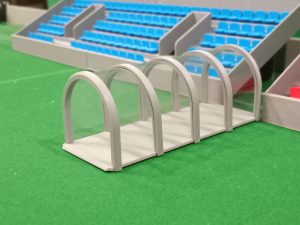 Subbuteolab linea stadio tunnel ingresso campo stampato in 3D - colore grigio