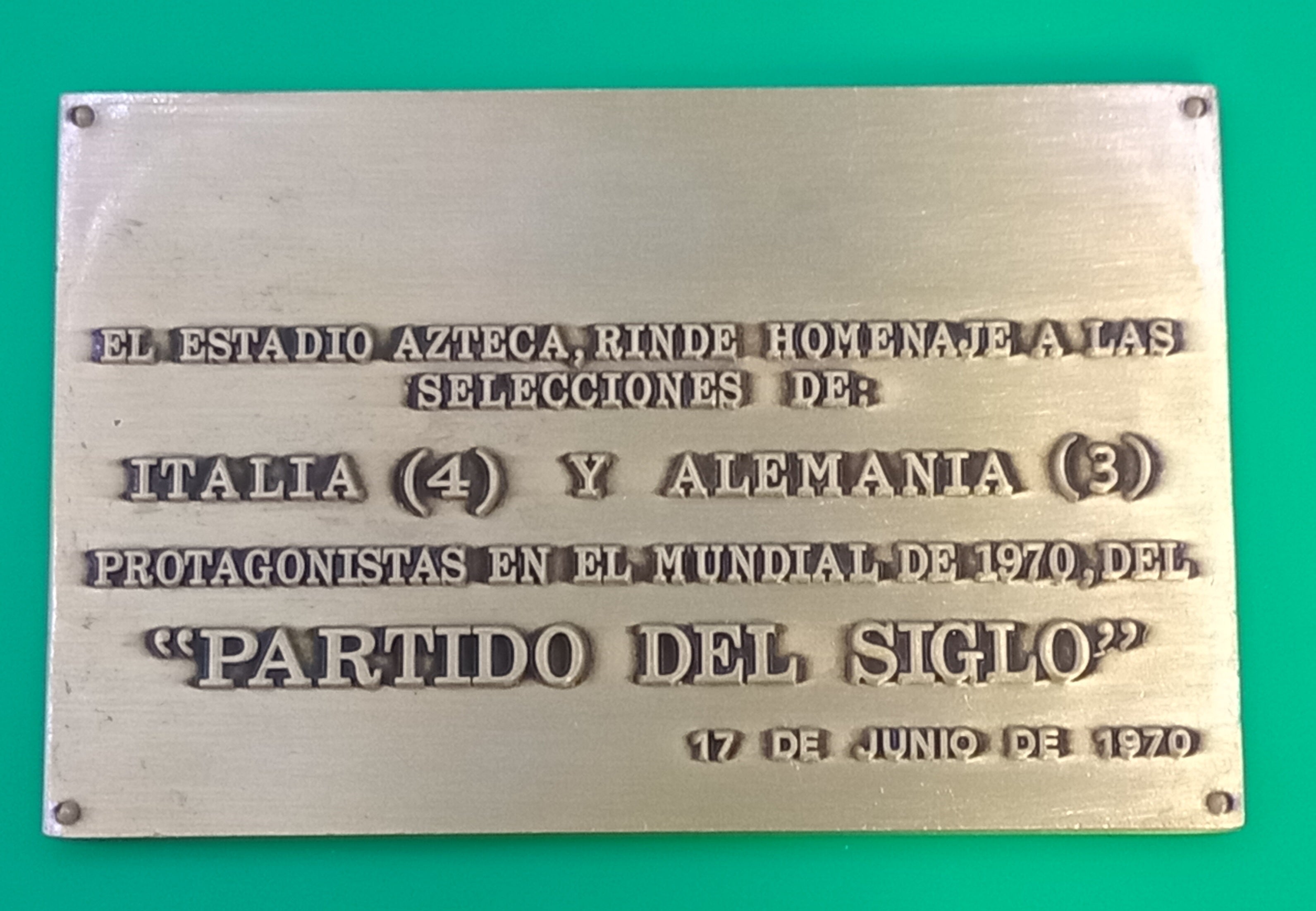 Subbuteo targhetta commemorativa Partita Del Secolo