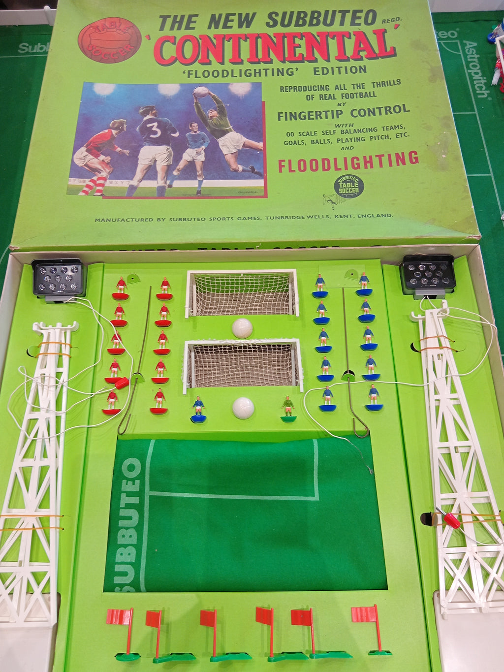 Subbuteo set box Continental Floodlighting Edition anni '70 - miniature moulded