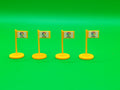 Subbuteo kit 4 bandierine corner arancione Liga