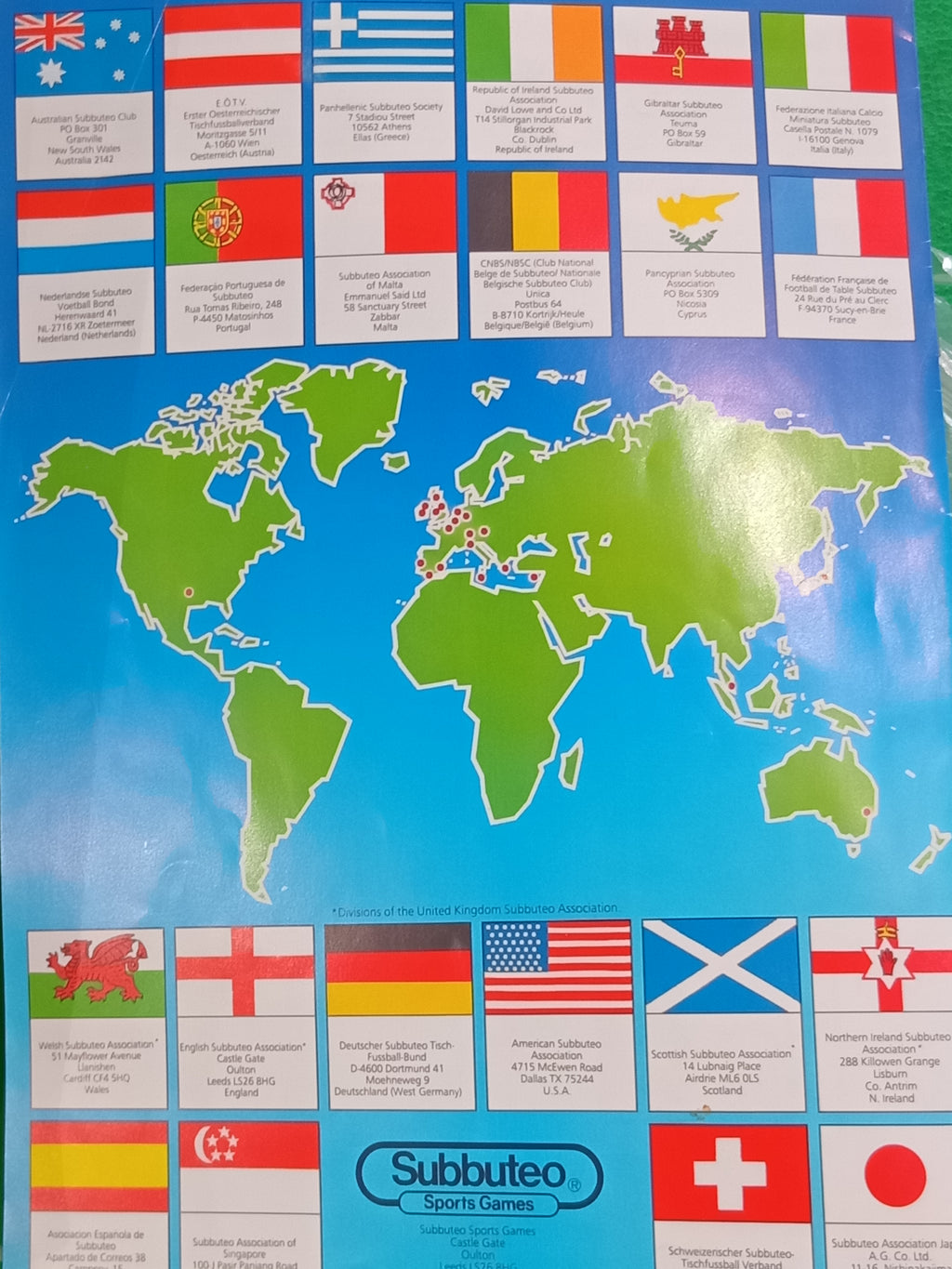 Subbuteo catalogo multilingue anni '90
