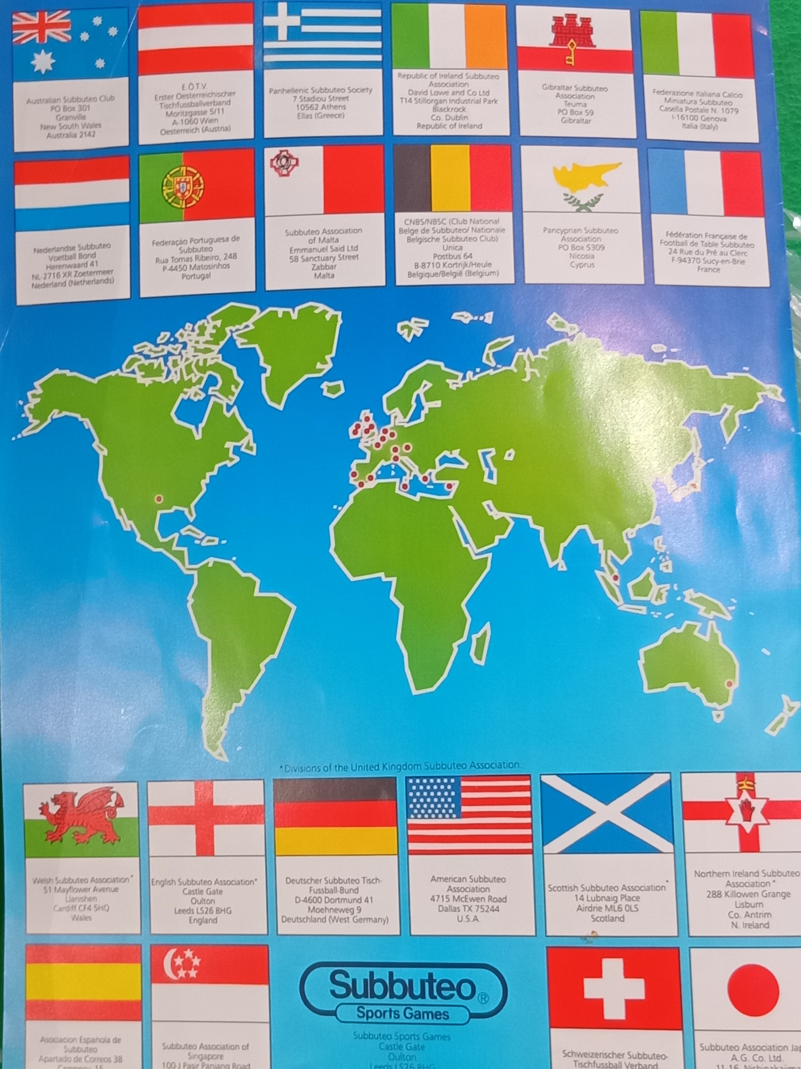 Subbuteo catalogo multilingue anni '90