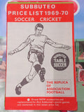 Subbuteo Price List 1969/70
