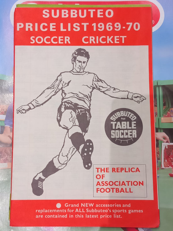 Subbuteo Price List 1969/70