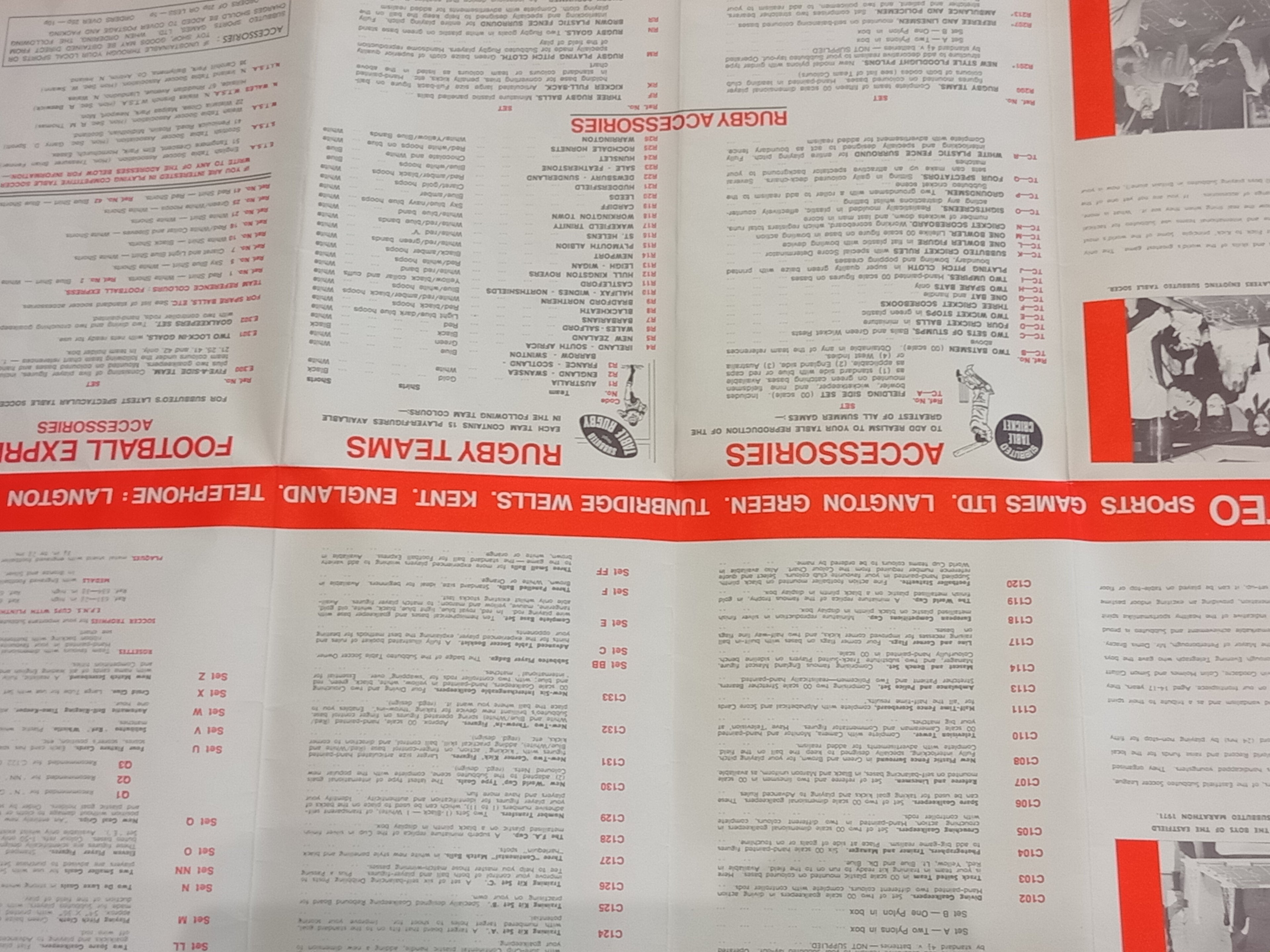 Subbuteo catalogo illustrato in lingua inglese 1972-73