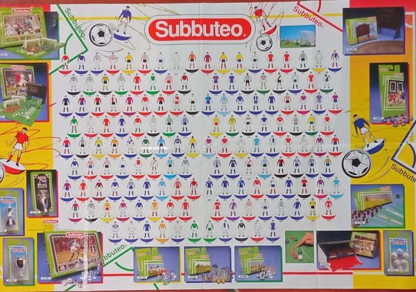 Subbuteo poster catalogo prodotti e squadre anni '90