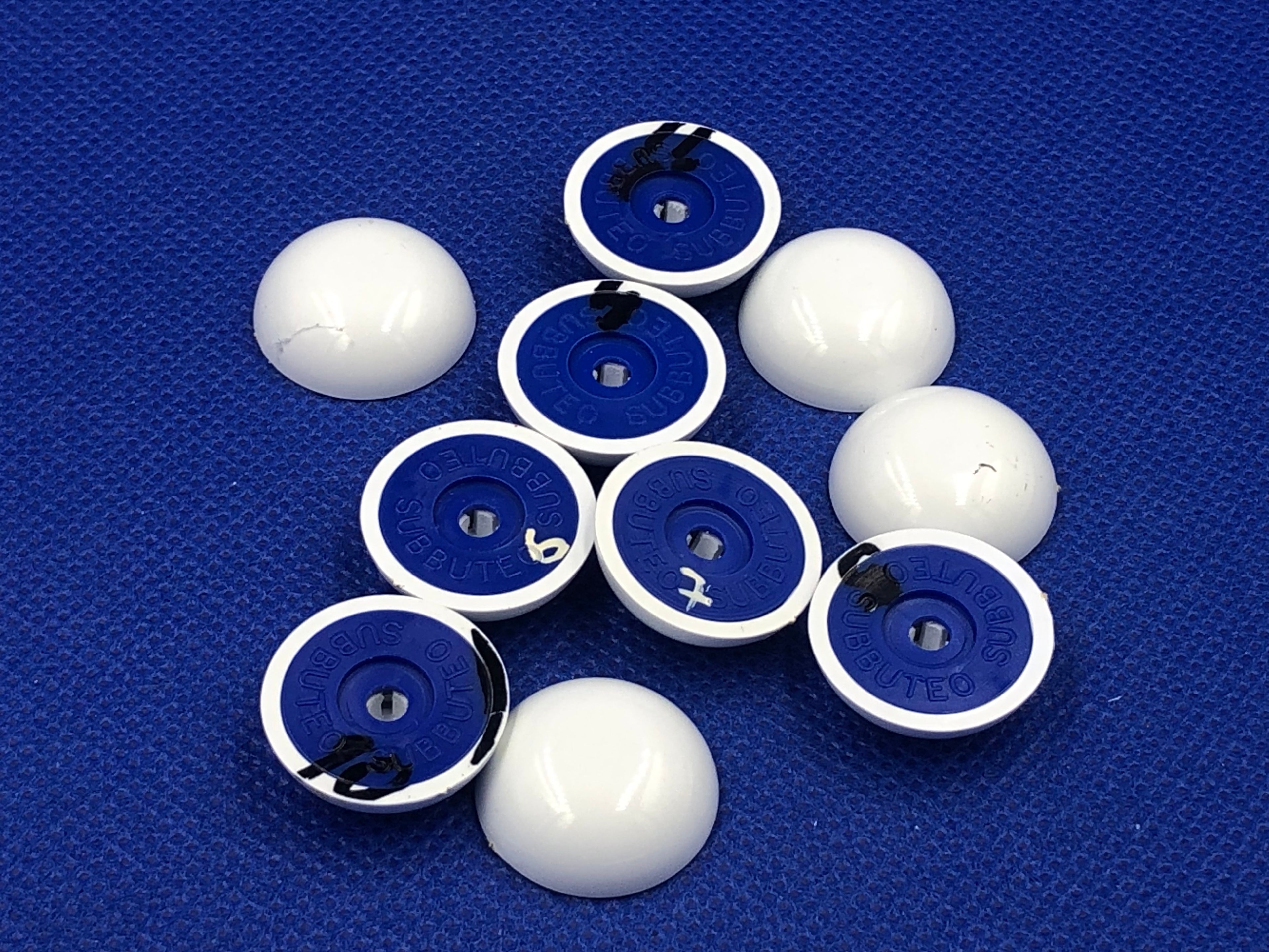 Subbuteo kit 10 basi lw originali da ripulire - Bianco/Blu