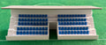 SubbuteoLab Linea stadio 3D Gradinata con tettoia - Seggiolini Blu