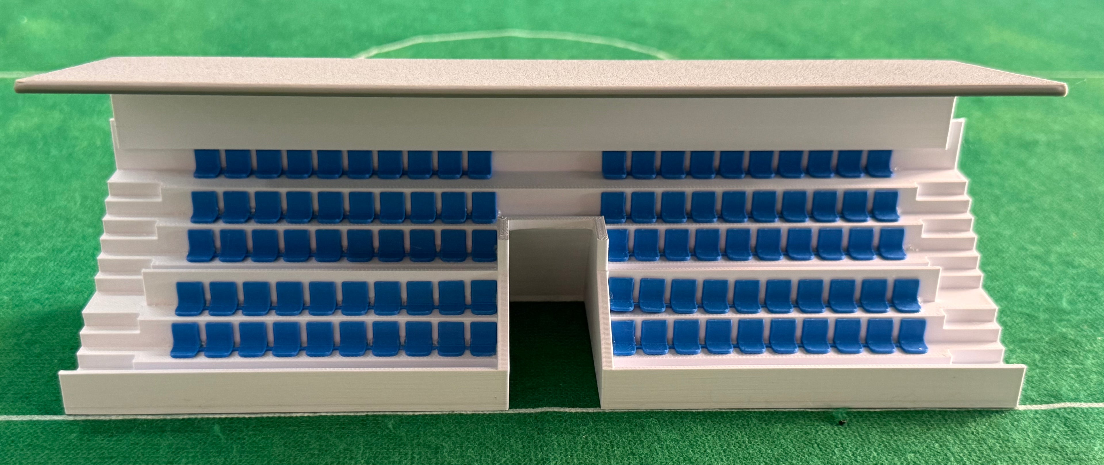 SubbuteoLab Linea stadio 3D Gradinata con tettoia - Seggiolini Blu