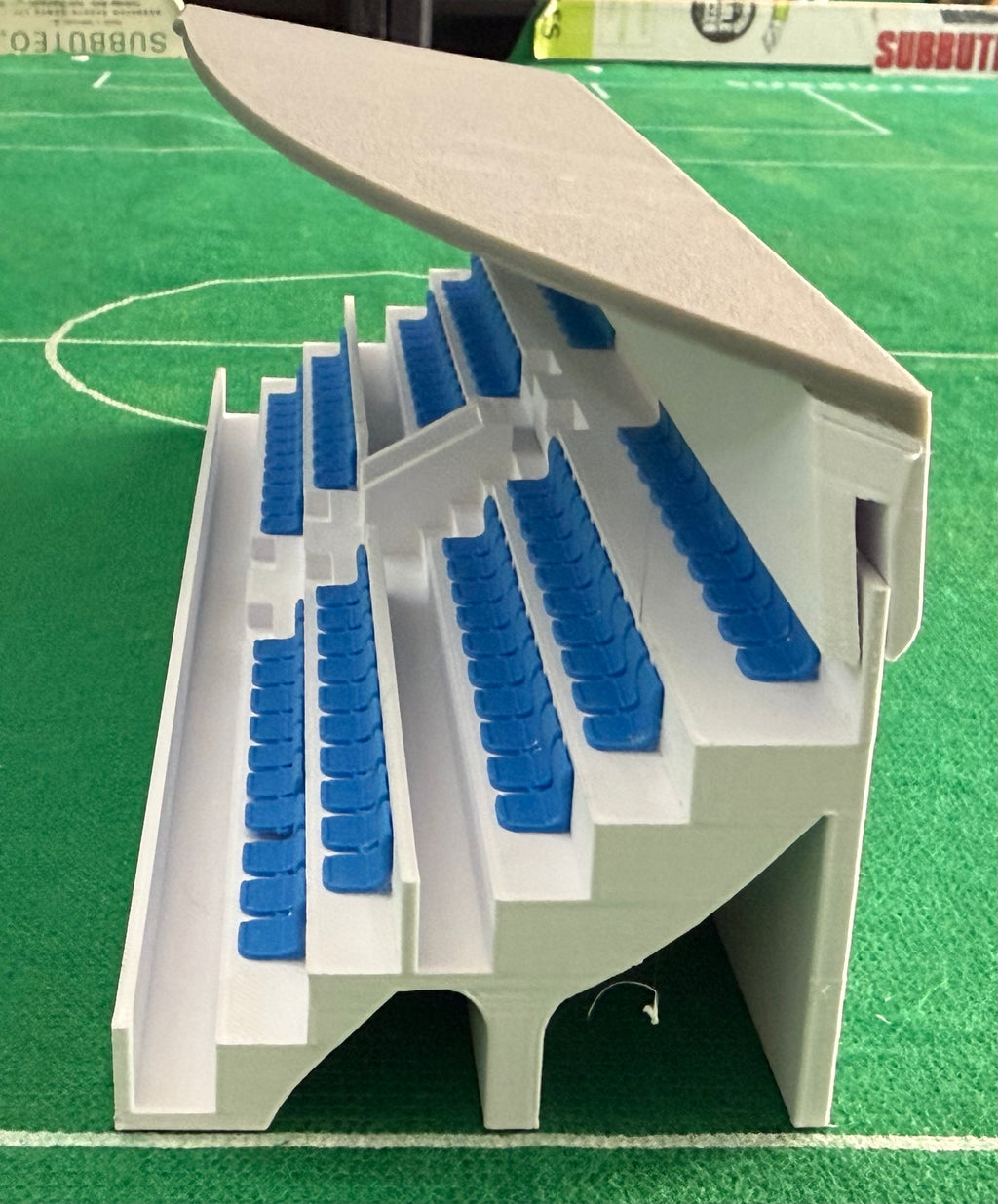 SubbuteoLab Linea stadio 3D Gradinata tettoia semi curva - Seggiolini Blu