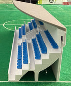 SubbuteoLab Linea stadio 3D Gradinata tettoia semi curva - Seggiolini Blu