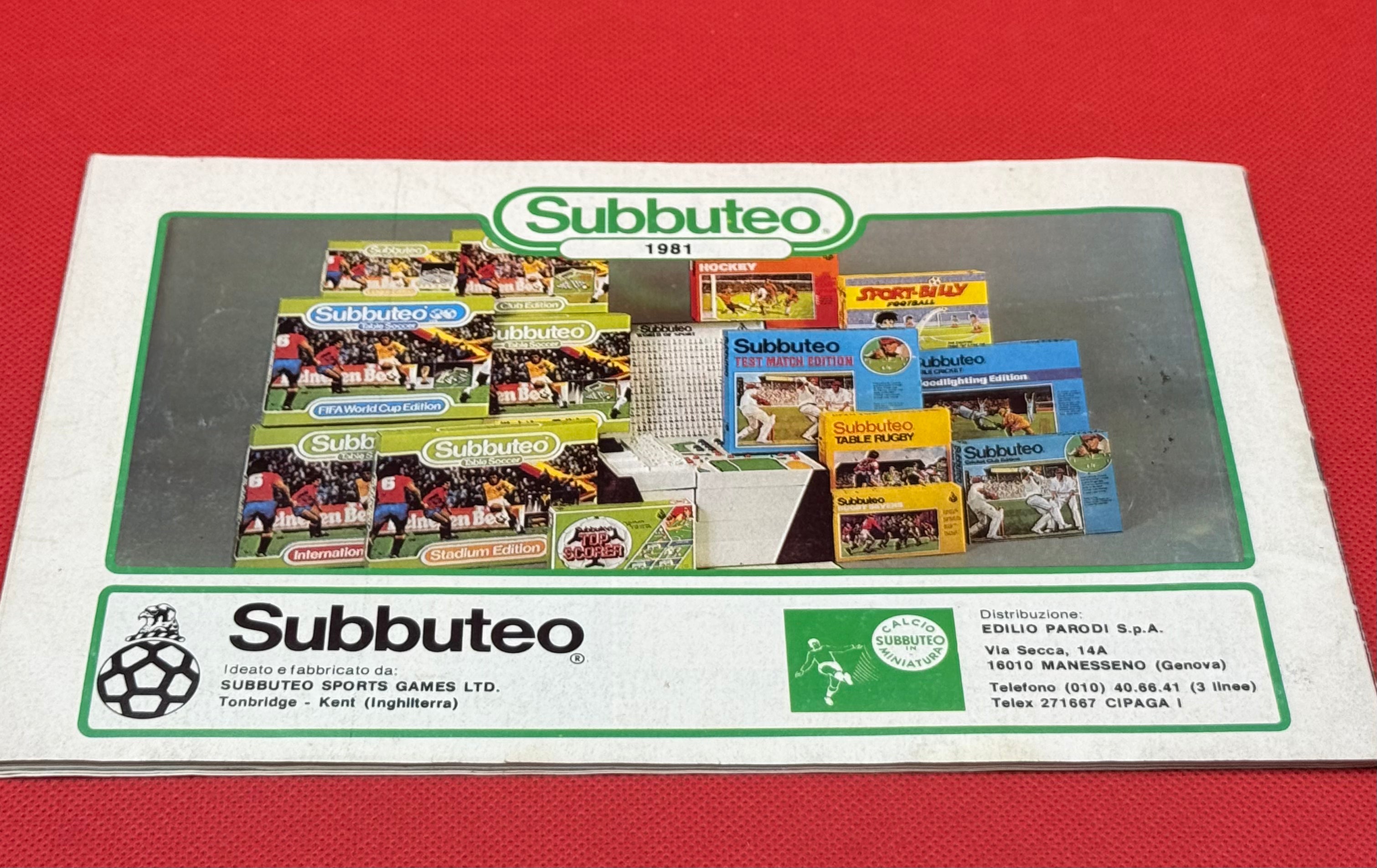 Subbuteo catalogo 1981