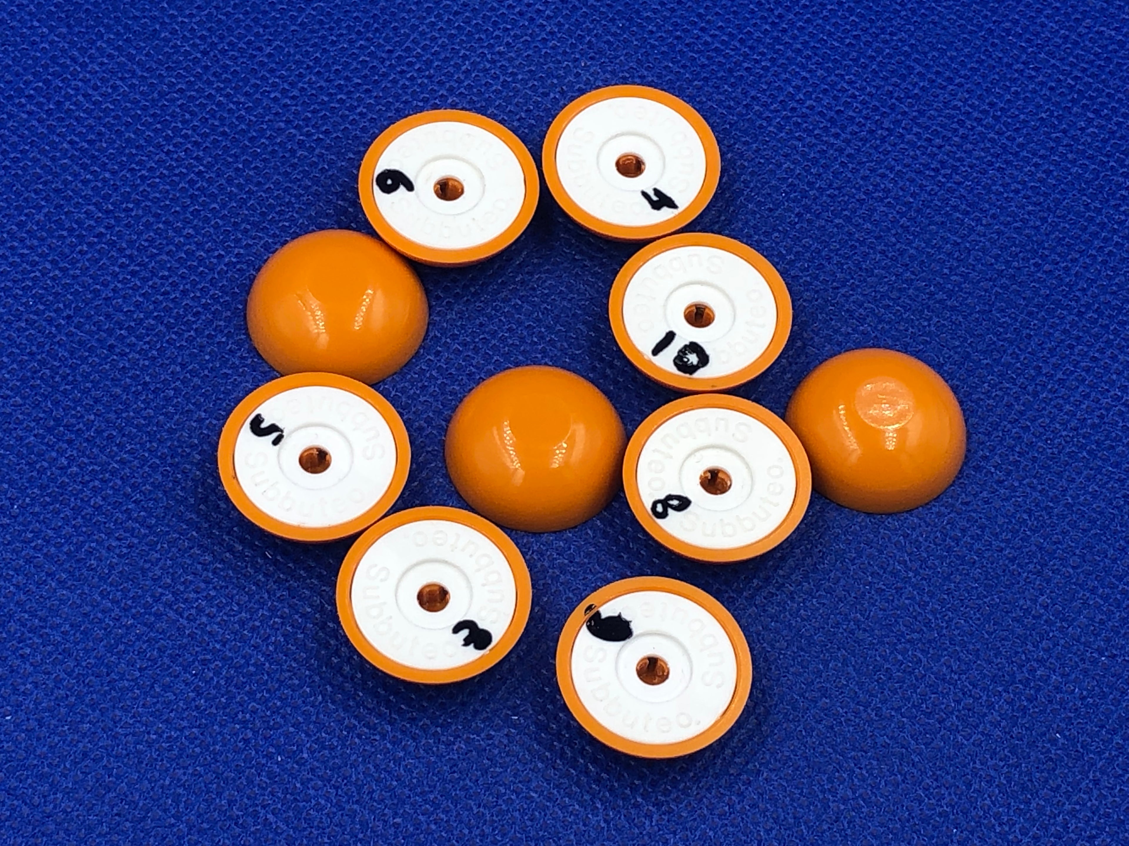 Subbuteo kit 10 basi lw originali da ripulire - Arancio/Bianco