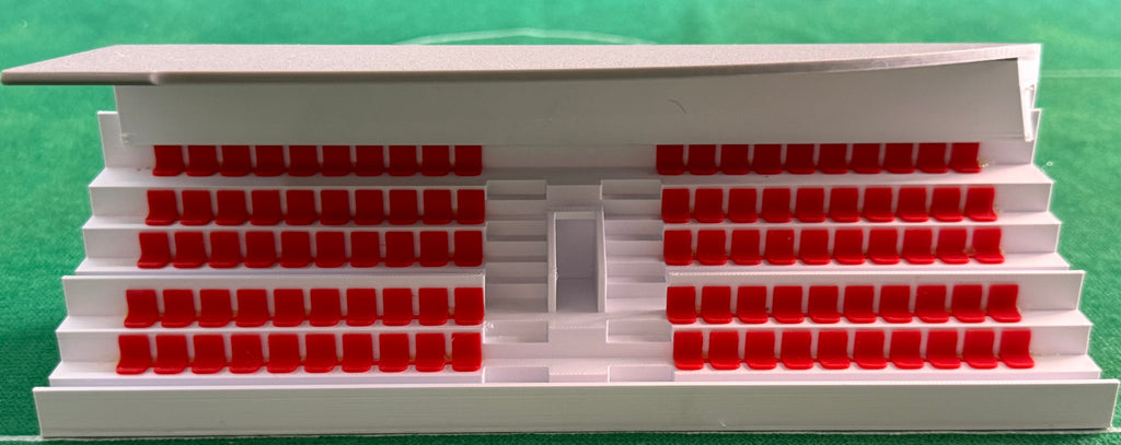 Subbuteolab Linea stadio 3D Gradinata semi curva tettoia - Seggiolini Rossi