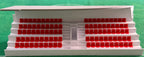 Subbuteolab Linea stadio 3D Gradinata semi curva tettoia - Seggiolini Rossi