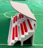 Subbuteolab Linea stadio 3D Gradinata semi curva tettoia - Seggiolini Rossi
