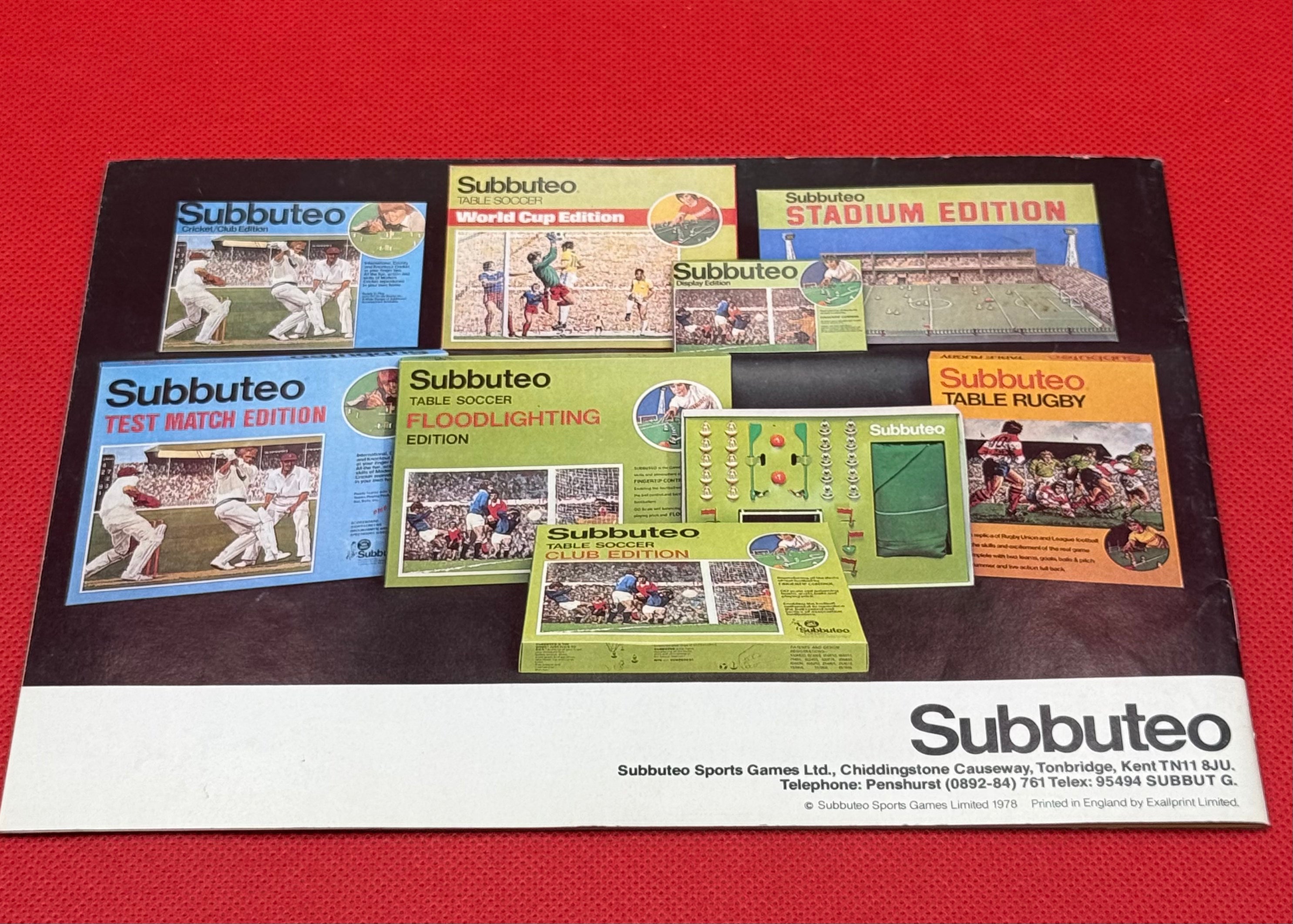 Subbuteo catalogo World 1980